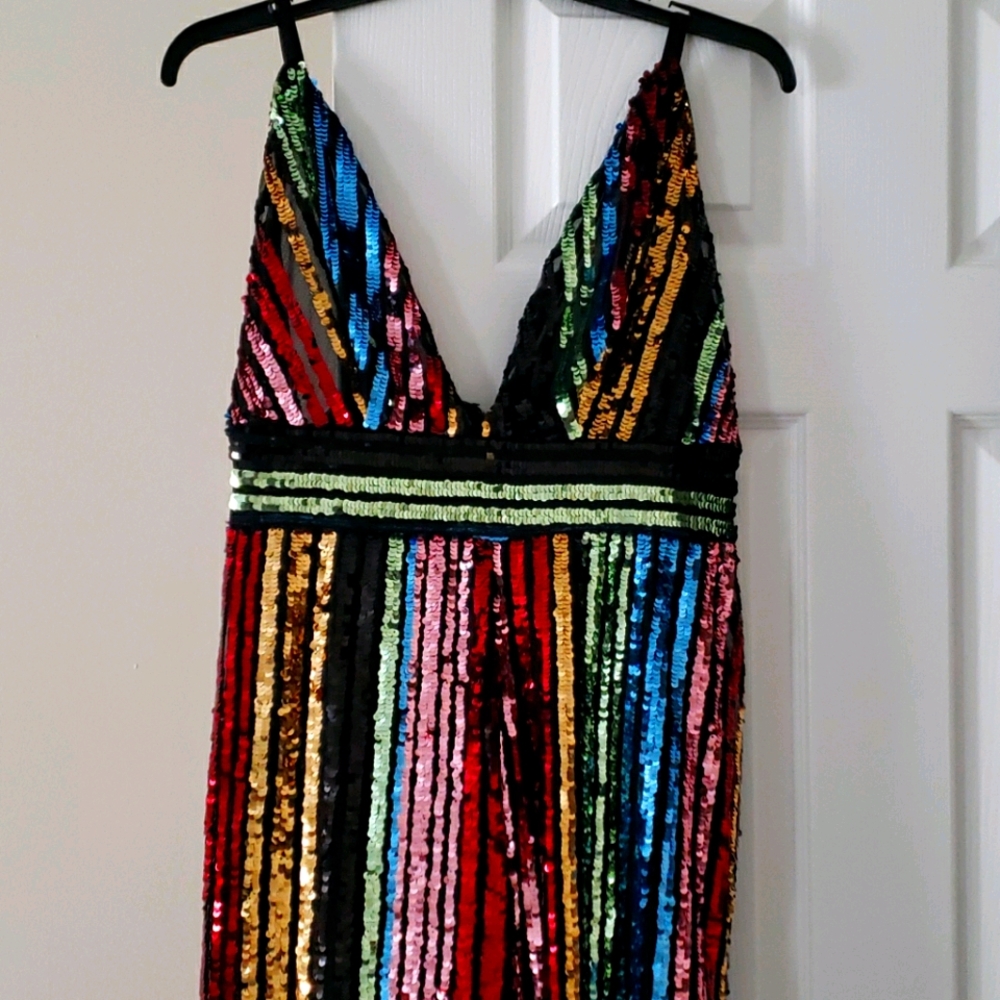 Brand New Fashion Nova Supa Star Sequin Jumpsuit